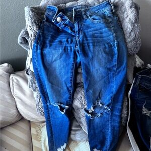 Blue Distressed Women Jeans